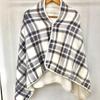 Lady Multifunction USB Heated Tartan Plaid Blanket Scarf Wrap Shawl Winter Warm Elegant Women Shawl Scarf Winter 3 Heat Settings