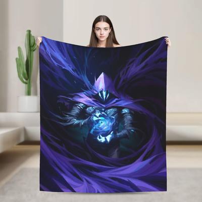 Плед Omen из Valorant Мягкий Теплый Забавный Плюшевый Постельное Белье Пледы Для Студентов На Улицу Фланелевое Покрывало Покрывало На Кровать