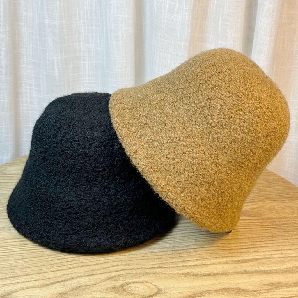 Lamb Wool Bucket Hat Women's Autumn and Winter Thickened Warm Basin Hat Solid Color Wool Bucket Hat