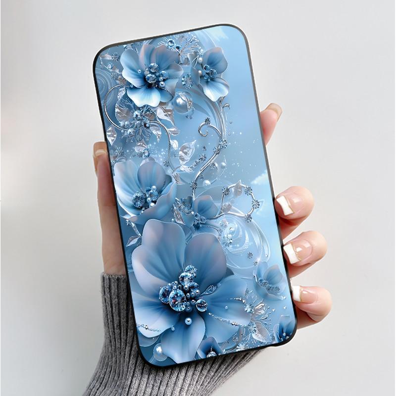 Для Nokia 106 2G 2023 / Nokia 106 4G 2023 Чехол Роскошный Модный Черный Гелевый Мягкий ТПУ Силиконовый Чехол с Рисунком Бабочки и Цветы