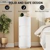 Slim Bedside Table, Narrow Bedside Cabinet with Open Shelf and 2 Drawers for Bedroom, Living Room, White