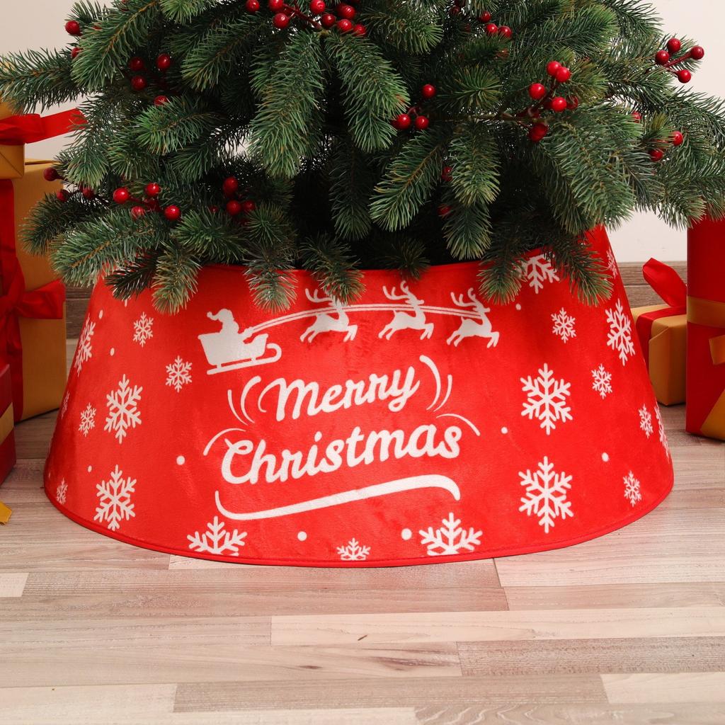 Holiday Christmas Tree Skirt Artificial Pine Tree Ring Decorative Base Cover for Indoor Outdoor Home Decor