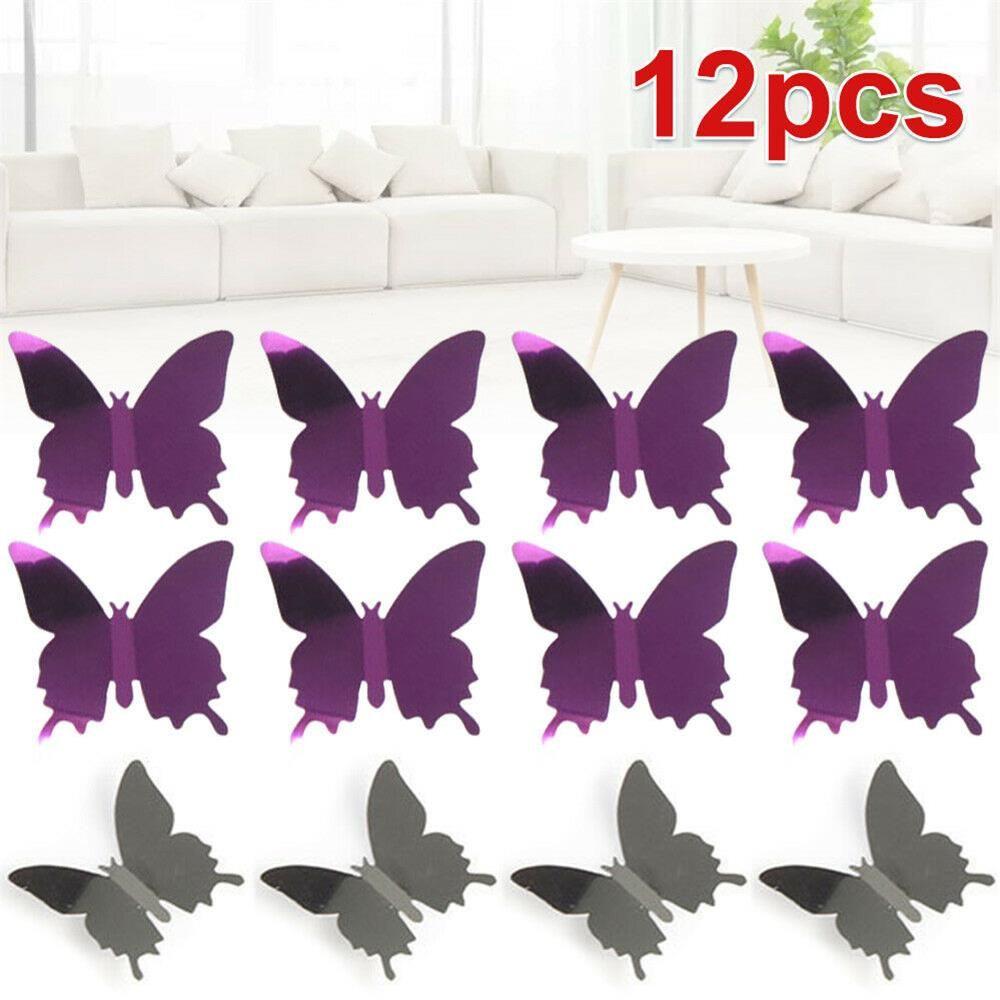 Украшение для гостиной Съемная 3D зеркальная наклейка на стену Фреска Декаль ПВХ Бабочки Домашний декор