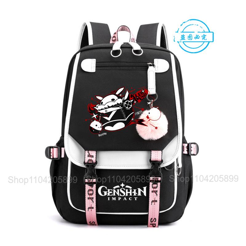 Рюкзак Genshin Impact Аниме Mochila Большая Вместимость Школьная Сумка Студенческий Рюкзак Для Девочек Мальчиков Повседневная Школьная Сумка Kawaii Подарок