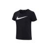 Dri-Fit Swoosh Run Contrast Logo Print Reflective Moisture-Wicking Quick-Dry Round Neck Short Sleeve T-Shirt Women Tops Black DD4899-010