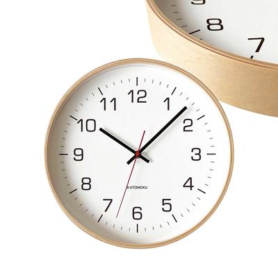 Часы настенные из фанеры 4 Natural Wall Clock Continuous Second Arrow km-61NARC 304 мм (Радиочасы)