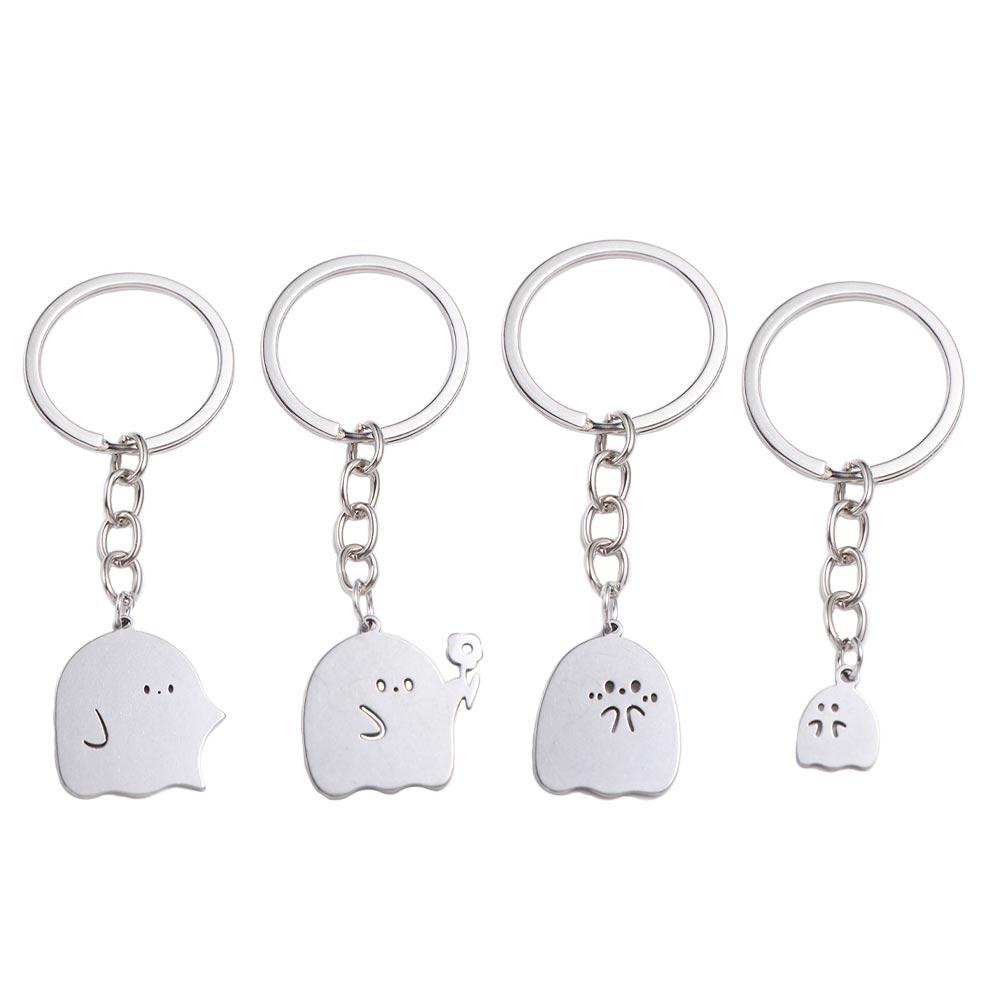 Matching Couple Keyring Cartoon Lovers Keychain Funny Ghost Key Chains School Bag
