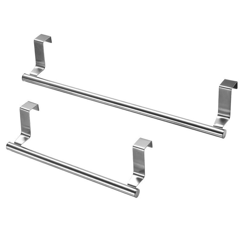 No-Drill Over the Cabinet Door Towel Bar Stainless Steel Hanging Rail Hanger Rack for Kitchen Bathroom