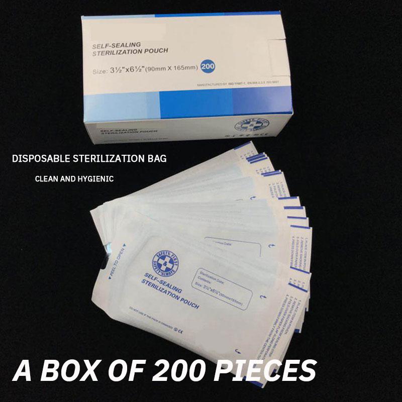 200 шт. сумка для дезинфекции оборудования медицинская самогерметизирующаяся и одноразовая коробка для стерилизации аксессуары для татуировок 1 коробка