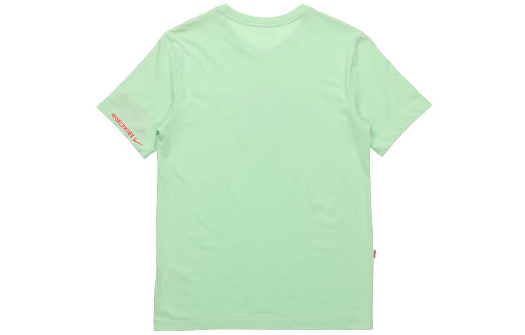 Nike Футболки мужские Зеленые С круглым вырезом Умеренный прямой крой CW0387-318