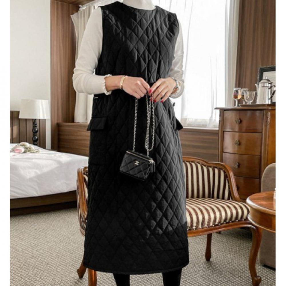 Rellawear Women Rellawear Quilting Diamond Simple Dress 2 Color