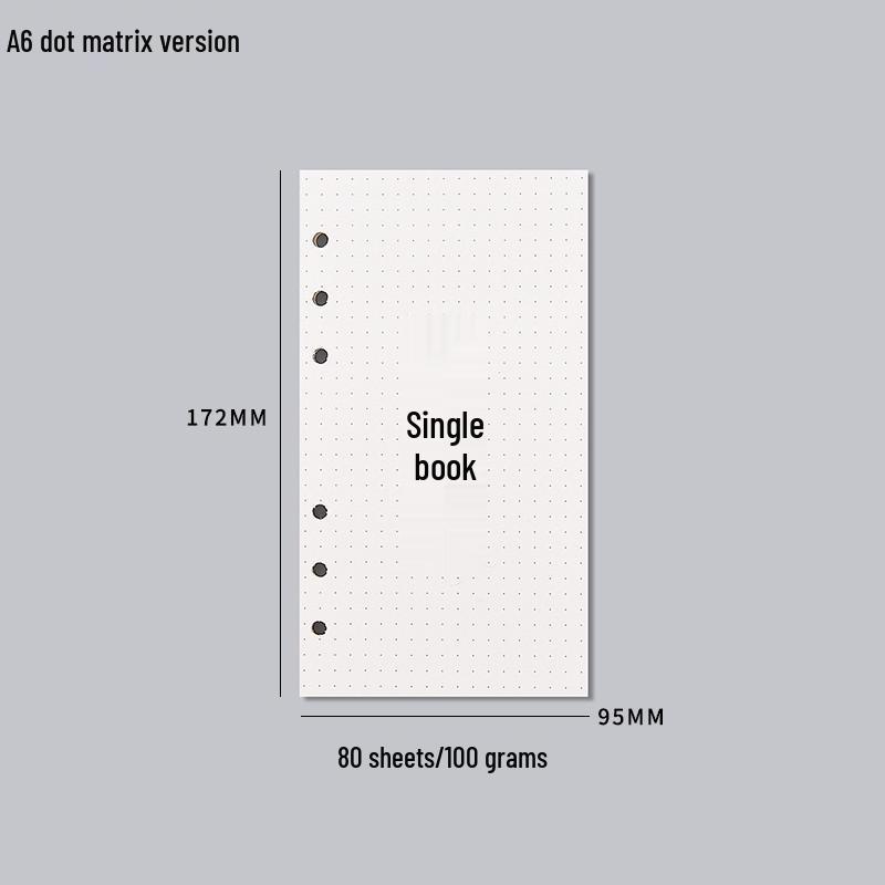 Блокнот A5 на кольцах, со съемными листами, для исправления ошибок, с бумагой формата A4 (6 отверстий), зажимной обложкой и кольцевым механизмом для страниц A6.