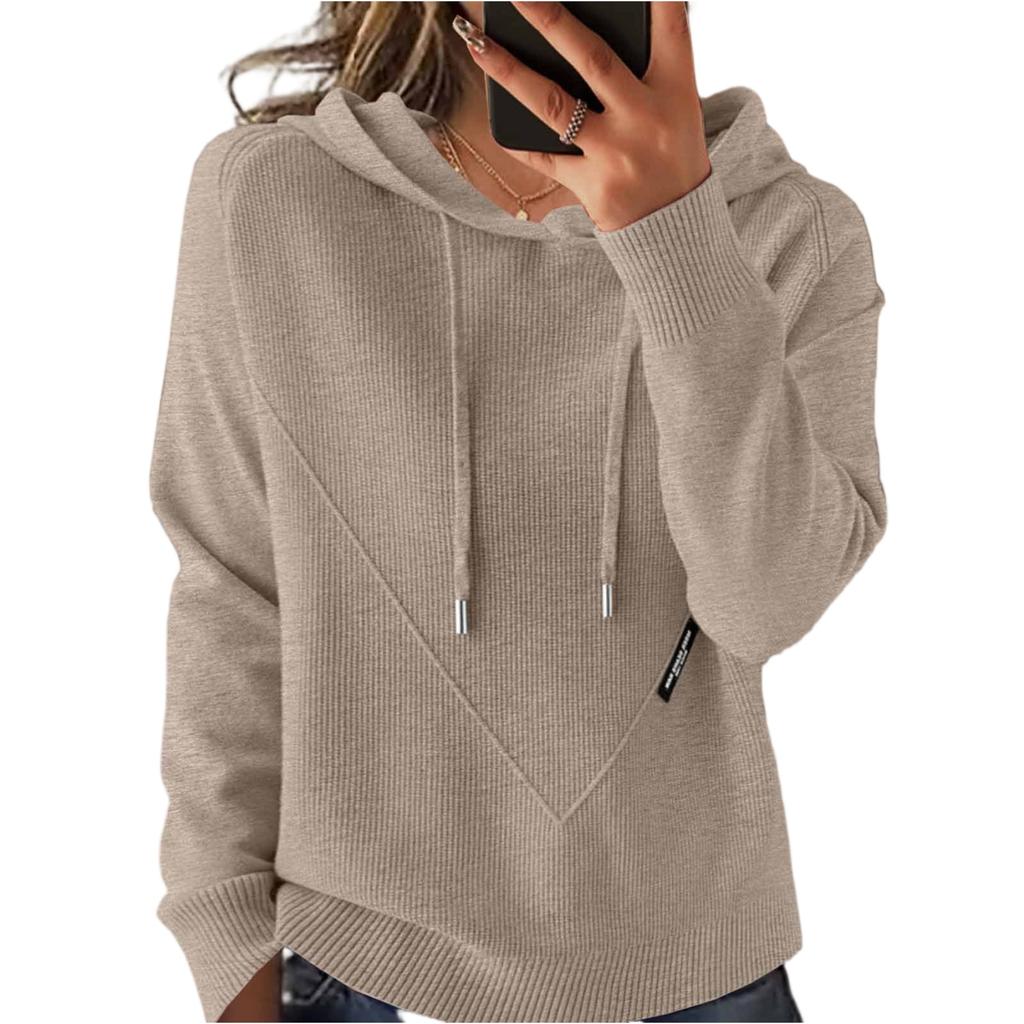 Fashionable Women's Knitted Sweater Lazy Style Loose Slim Hoodie Sweater
