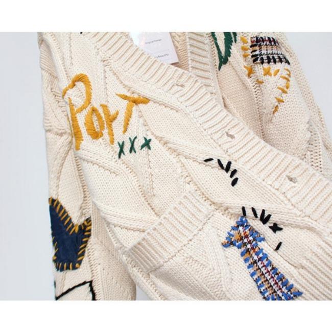 Autumn and Winter Women's Sweater Fashion Lazy Wind Embroidered Sweater Letter Design Loose Knitted Cardigan Jacket