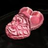 Silk Texture Heart-shaped Jewelry Box Small Size Storage Tray  Vanity Table