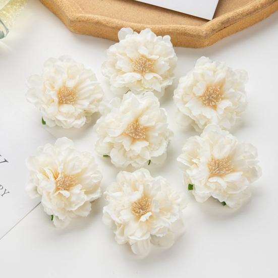 5 шт., реалистичные декоративные цветы, яркая, красивая соломенная шляпа, подходящая поддельная головка цветка пиона, товары для вечеринок