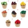 1:12 Mini Simulation Artificial Fruits and Vegetables Doll House Vegetable Bamboo Basket Miniature Accessories for Children
