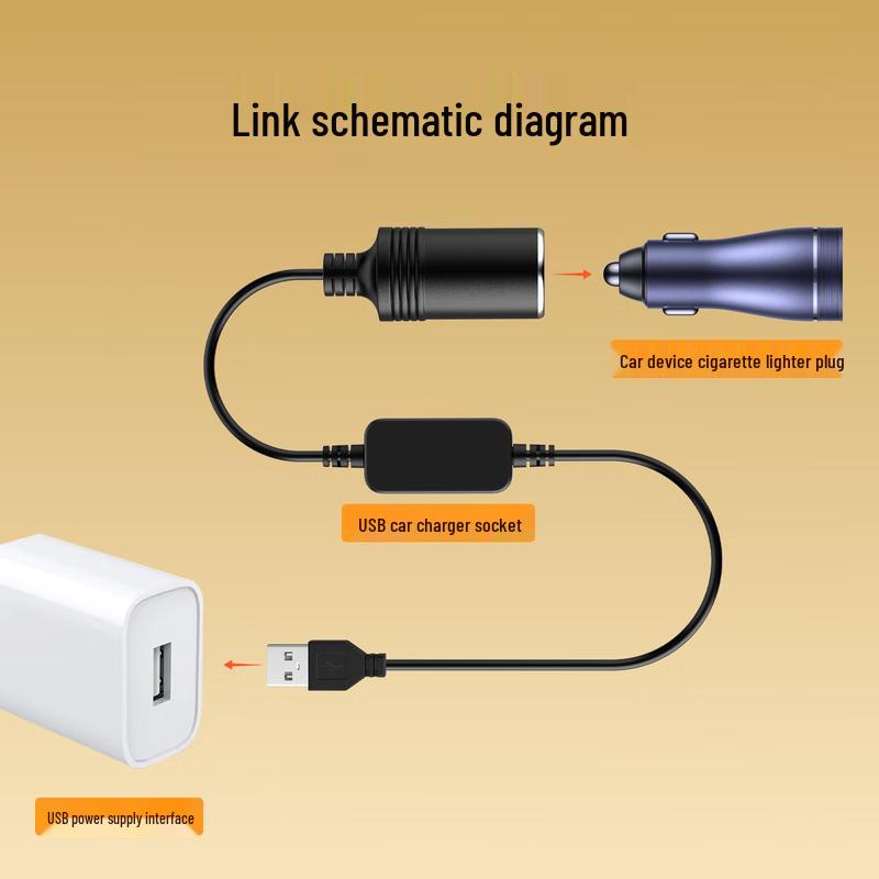 Автомобильный адаптер от USB 5 В до 12 В для прикуривателя