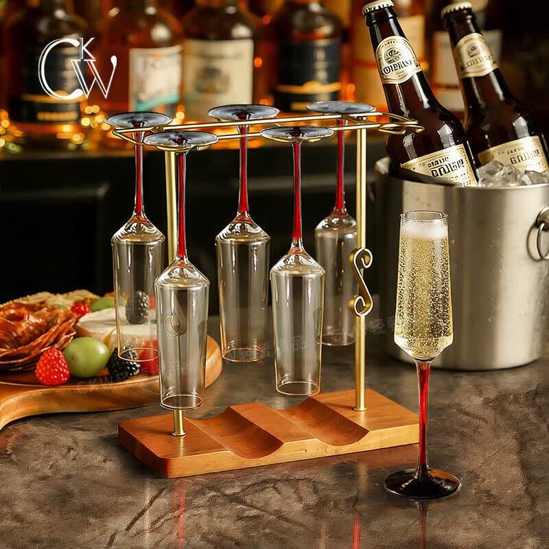 Набор из хрустальных бокалов для шампанского и вина CKW на ножке