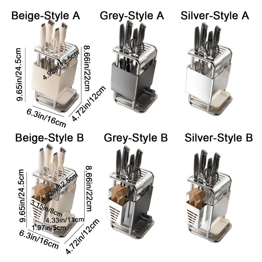 Anti-slip Countertop Knives Holder Stable Cutlery Organizer Kitchen Storage Rack Kitchenware