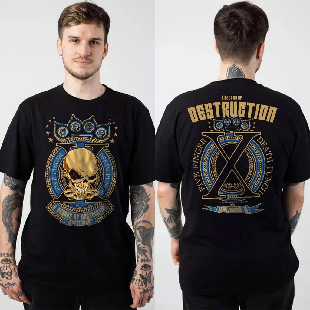 2026 Five Finger Death Punch Graphic Cotton Tshirt Unisex Summer Short Sleeve Fashion Brand Tee Luxury Casual Vintage Tees