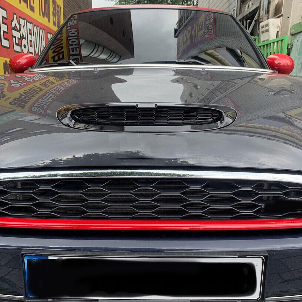 1 Set For Mini Cooper S JCW F54 F55 F56 F57 2014-UP ABS Gloss Black Front Engine Bonnets Hood Scoop Air Outlet Vent Cover Trim