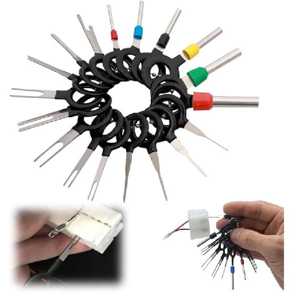 Комплект для выталкивания клемм, 2024 Обновленный автомобильный инструмент для клемм Инструмент для снятия штифтов электрических клемм Проводной штифт, Набор инструментов для снятия клемм