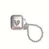 Матовый серебристый кулон-сердце для AirPods AirPods1/1AirPods1 Чехол для Bluetooth-гарнитуры