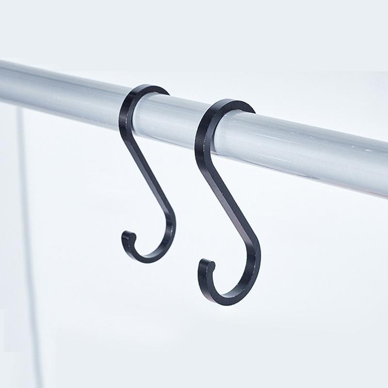 Aluminium Alloy S Shape Hooks 10Pcs Space Saving Heavy Duty Hanger for Kitchen Rail Pot Pan Closet Organizer