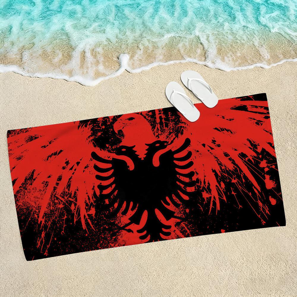 A-Albania Flag Art Towel For Beaches Yoga Studios Gyms Hot Springs Swimming Pools And Picnics