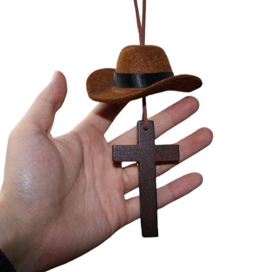 Ковбойская шляпа Подвеска-шарм для автомобиля Кантри Автомобильный подвесной декор Подвеска на зеркало заднего вида Универсальный аксессуар для интерьера автомобиля