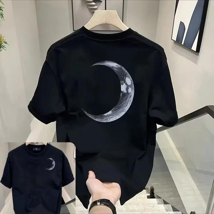 Summer fashion top: Loose neutral pure cotton American T-shirt daily wear for couples short-sleeved men pure cotton 2025