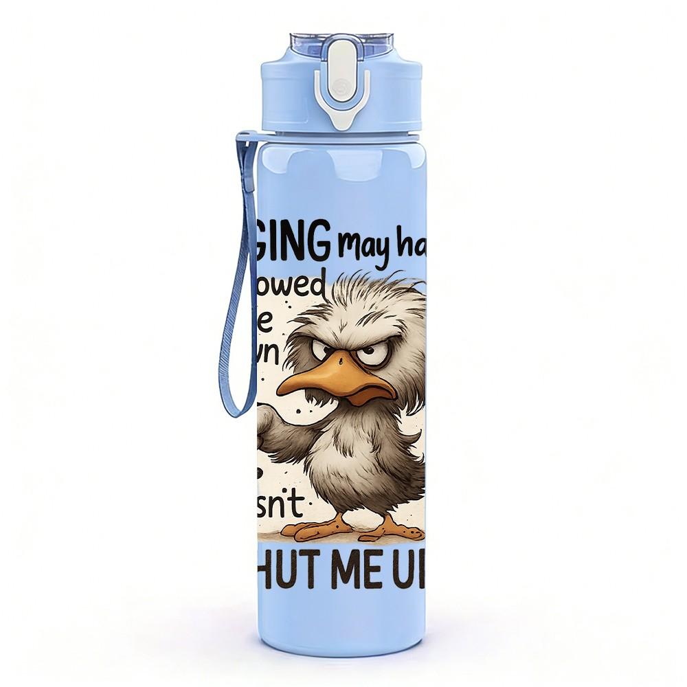 1PC Aging My Home Duck Funny Art 750ml Color Plastic Sports Water Bottle Leakproof Flip Straw Lid Suitable for Sports Office Home Use