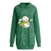 Women's Fashion Christmas Snowman Hoodie Bag Hip Pocket Print Hoodie Dress