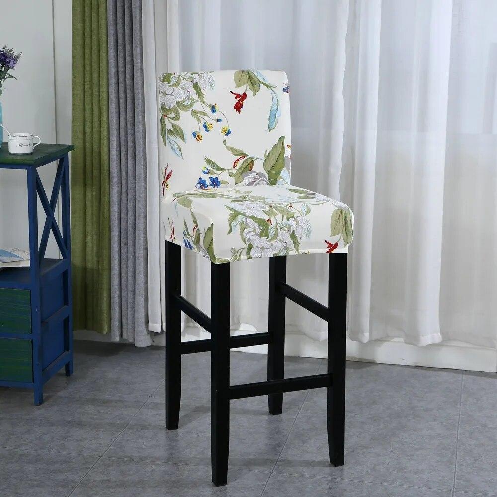 Эластичный чехол на стул для барного стула, чехол на сиденье для дома, столовой, бара, геометрический стиль, декор для ресторана, отеля, легко моющийся чехол