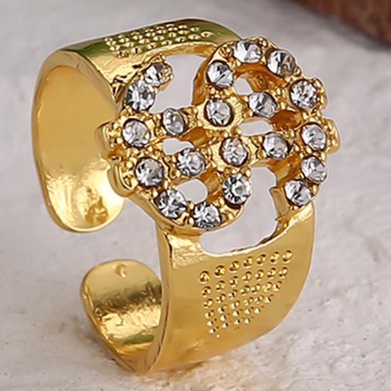 Унисекс Кольцо Горный Хрусталь Декор Знак Бедро Полированный Полый Наличные Хоп Богатство Регулируемый Открытый