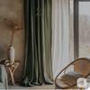 100% Linen Curtains for Window Living Room Rod Pocket Drapes Light Filtering Curtain for Kitchen Kids Room Bedroom