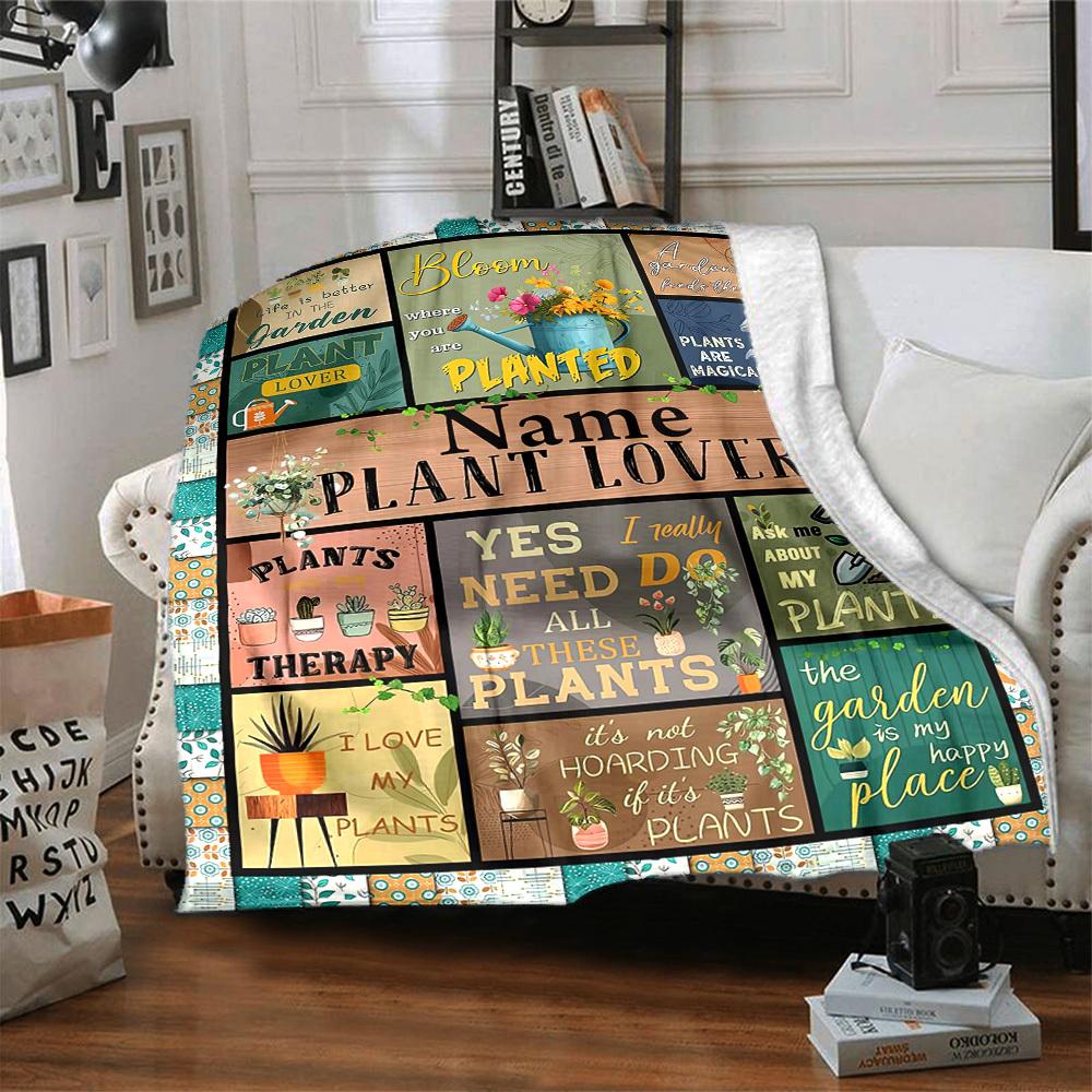 Garden Lover Home Customize Your Name Blankets Comfortable Soft And Light Fourseason Multipurpose Blanket Suitable For Picnics Sofas Offices Bedrooms