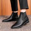 Luxury Brand Classic Mens High-heeled Boots Chelsea Fashion Leisure Shoes British Style Leather Ankle Boots Casual Trend Boots