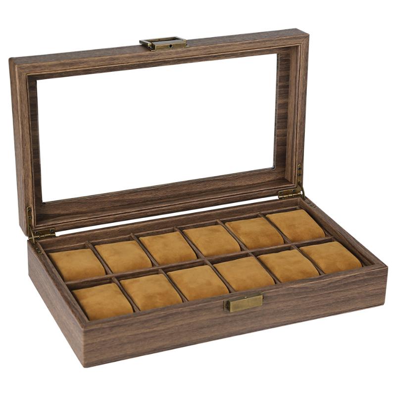 Handmade Retro Luxury Wooden 3/6/12 Grids Watch Boxes Watches Display Case Jewelry Holder Storage Organizer for Watch Holding