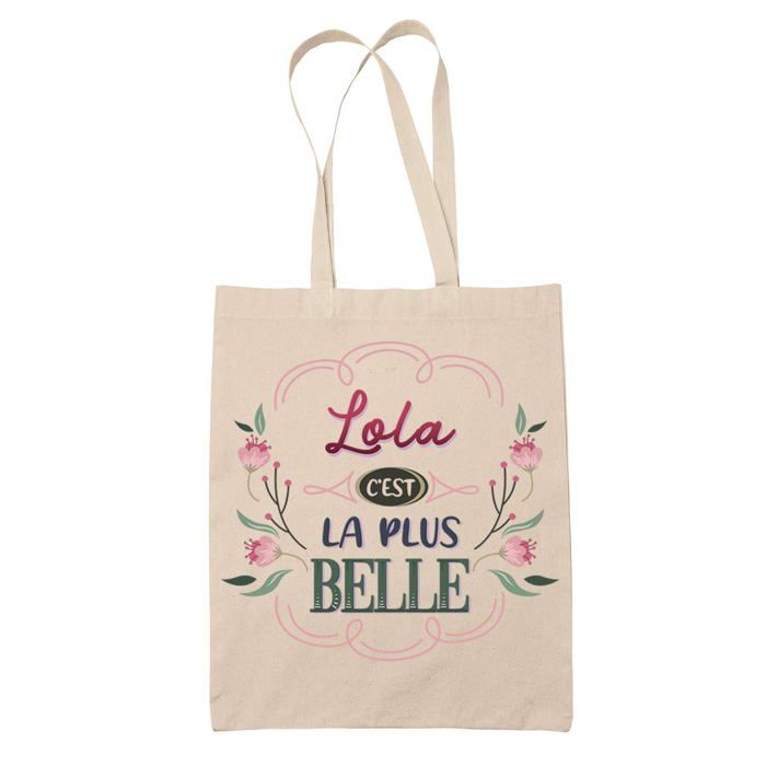 Sac cabas - PLANETEE - Lola la plus belle - Jute - Beige - Imprimé en France