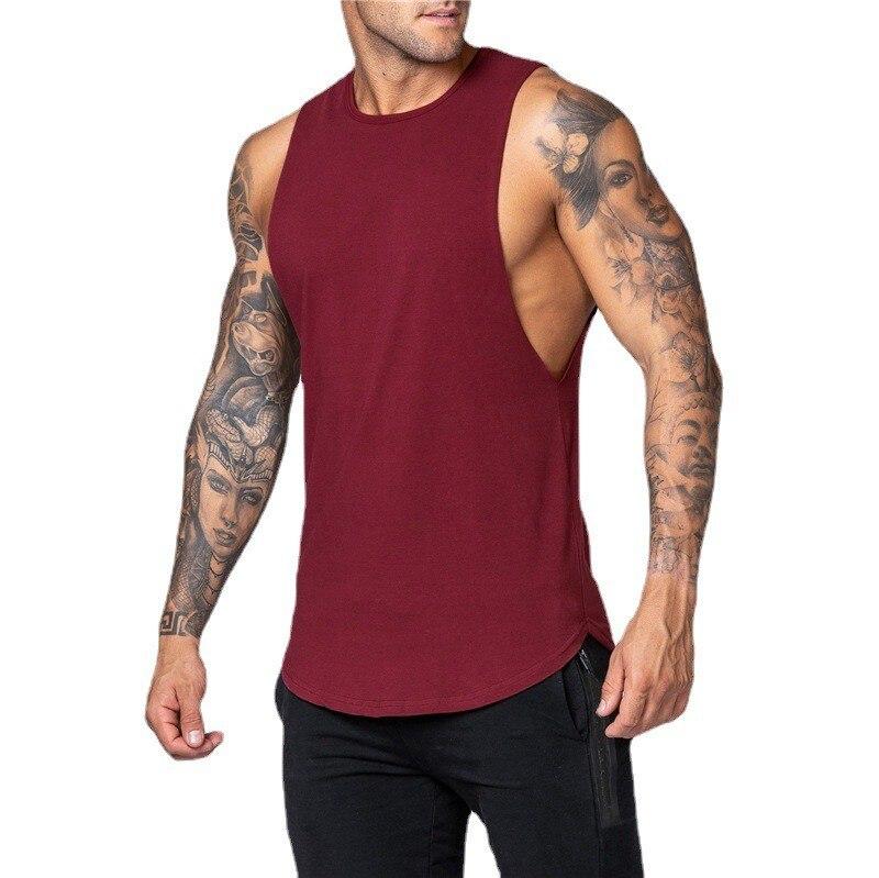 Muscleguys Summer Men's Loose Bodybuilding Sleeveless T-shirt Gym Training Tank Top Fitness Clothing