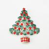 Blucome Christmas Brooches Cute Anime Christmas Tree Shape Brooch Pins for Women Men Suit Scarf Hijiab Pins Christmas Gifts