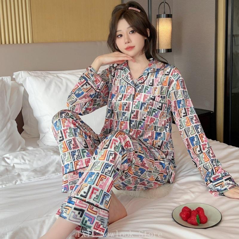 Зимняя пижама женская новая с лацканами и длинным рукавом, высококачественная мягкая и удобная свободная домашняя одежда, костюм