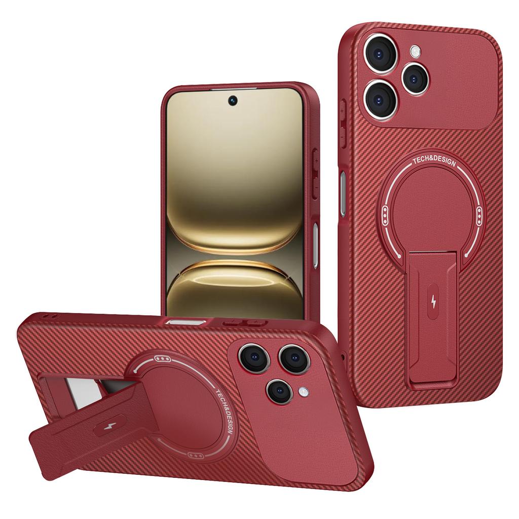 Для TECNO Spark 40 4G Чехол Текстура углеродного волокна ПК+ТПУ Чехол для телефона с подставкой