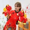 Кукла-лошадь с декором Фукубукуро Удача в год Лошади Китайский стиль Наполнитель из ПП-хлопка Фигурка зодиакального пони