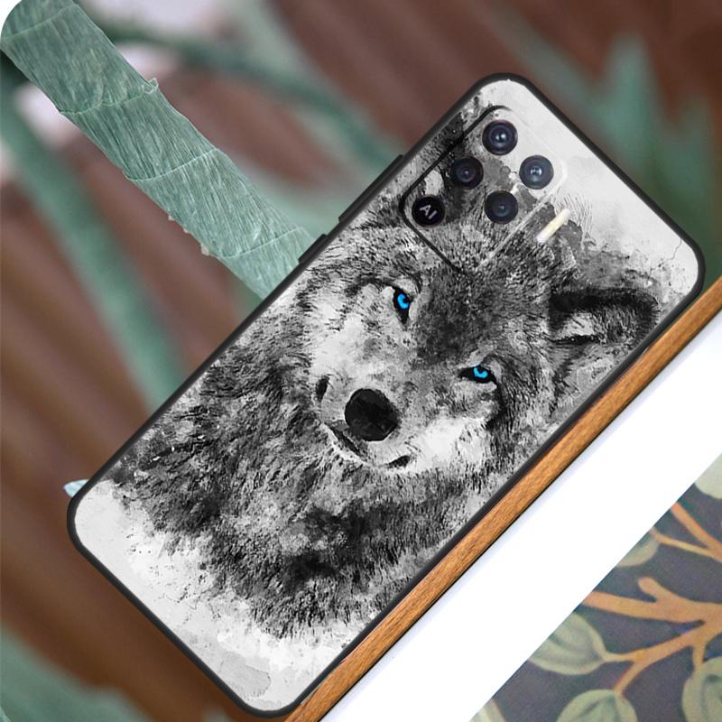 Искусство Воющий Волк Чехол для OPPO A57 A57S A77 A5 A9 A53 A52 A72 A96 A76 A16 A54 A74 A94 A38 A58 A78 A15 A17