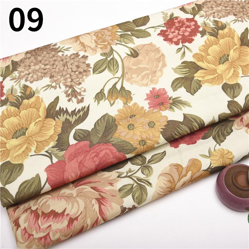 100 см x 145 см Ткань с цветочным принтом в пасторальном стиле, полиэстер, искусственный лен, ткань для самостоятельного изготовления диванной подушки, скатерти, обивки подушек