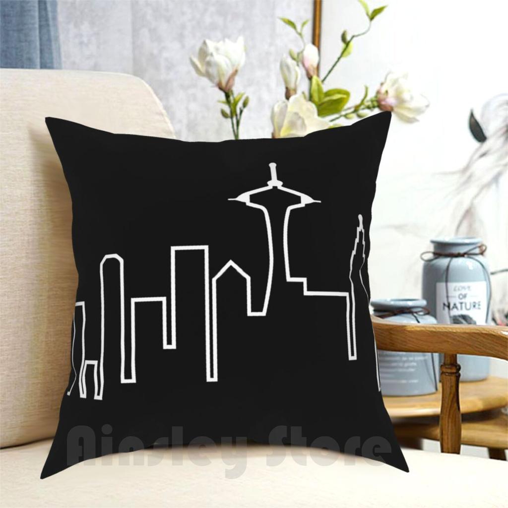 Seattle Skyline ( Frasier ) Pillow Case Printed Home Soft DIY Pillow Cover Cafe Nervosa Frasier Cafe Nervosa Sign Frasier