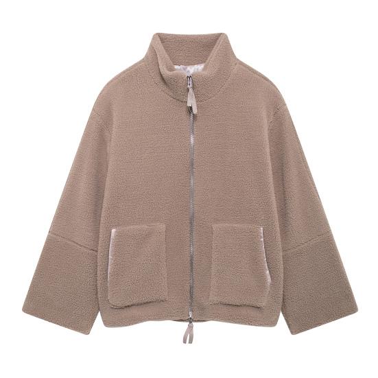 Женское зимнее шерстяное пальто с отложным воротником и карманами, свободная однотонная термозастежка-молния с длинными рукавами, куртка для школы, свиданий, поездок на работу